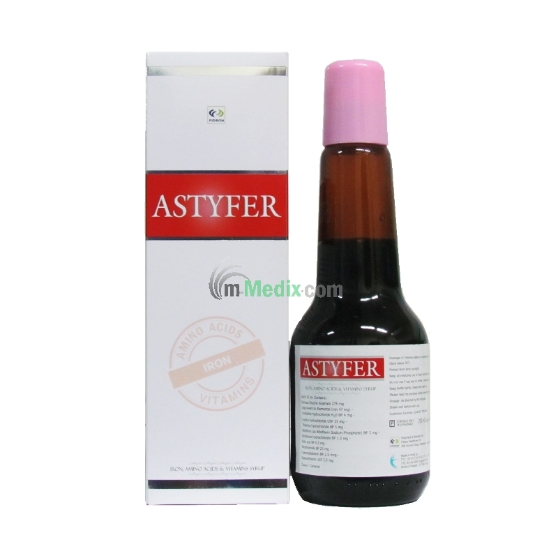 Astyfer Amino Acids Iron Vitamin Syrup -...