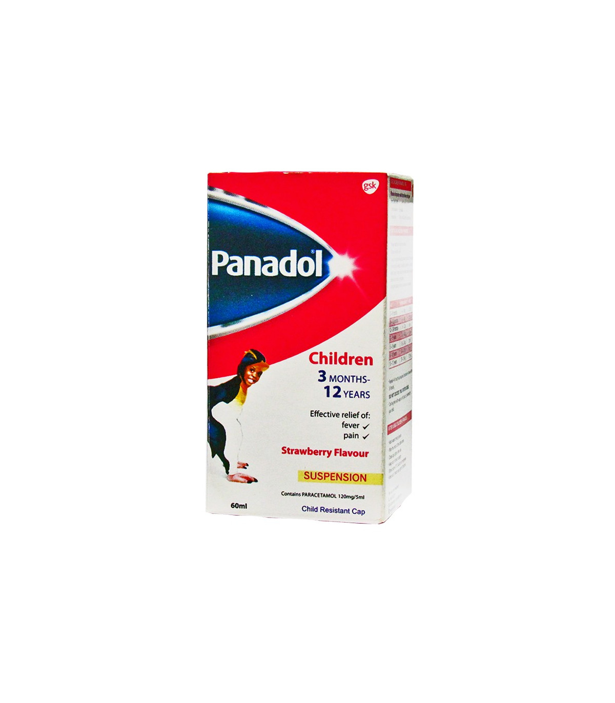 Panadol Children Strawberry Flavour Suspension – 60ml