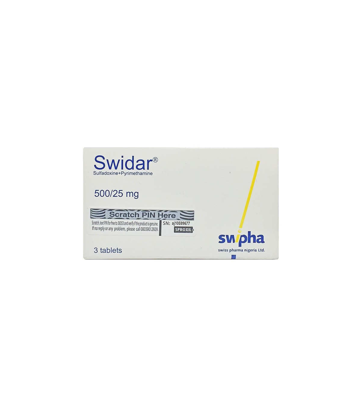 Swidar 500/25mg  - 3 Tablets